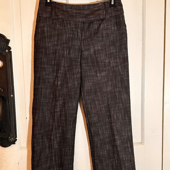 Linen Look Wide Leg Heavy Cotton Trousers Preppy Academia Office - Picture 1 of 14